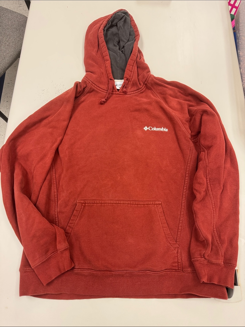 Columbia Men's Rust Red Hooded Fleece Sweatshirt